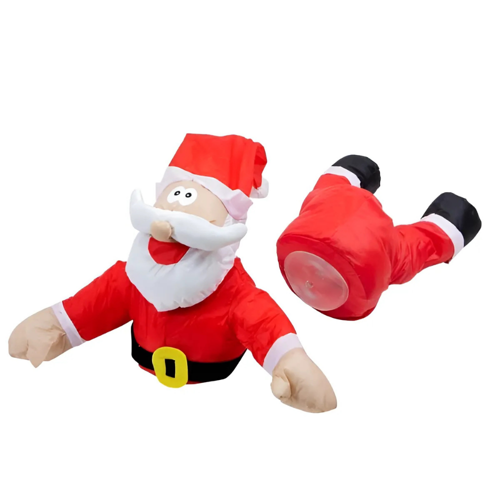 JollyCrash™ – Jultomten och renar som kraschar genom fönstret – dekoration