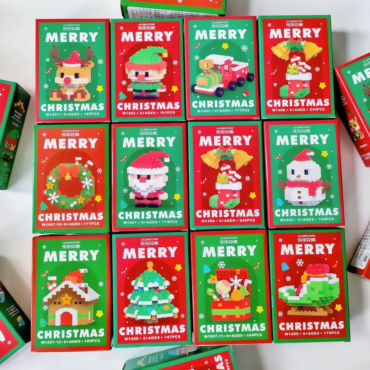 Jultomtens Byggklossar™ – 12 julfigurer för hela familjen