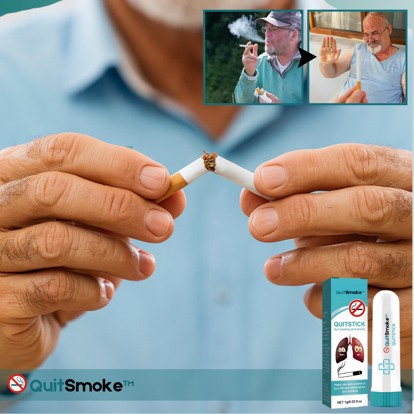 QuitSmoke™ Avancerad inhalator för rökavvänjning