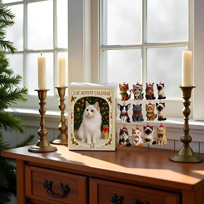 Julekalender med 24 festlige katte
