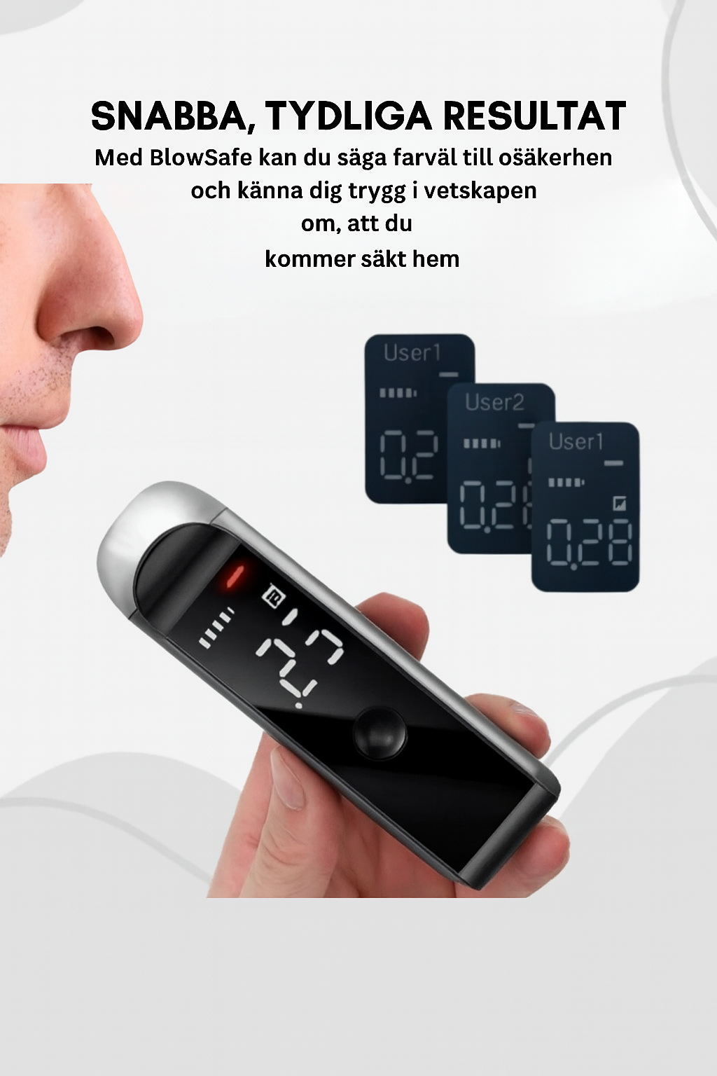 BlowSafe™ | Alkomätare | Känn din promille säkert innan du kör