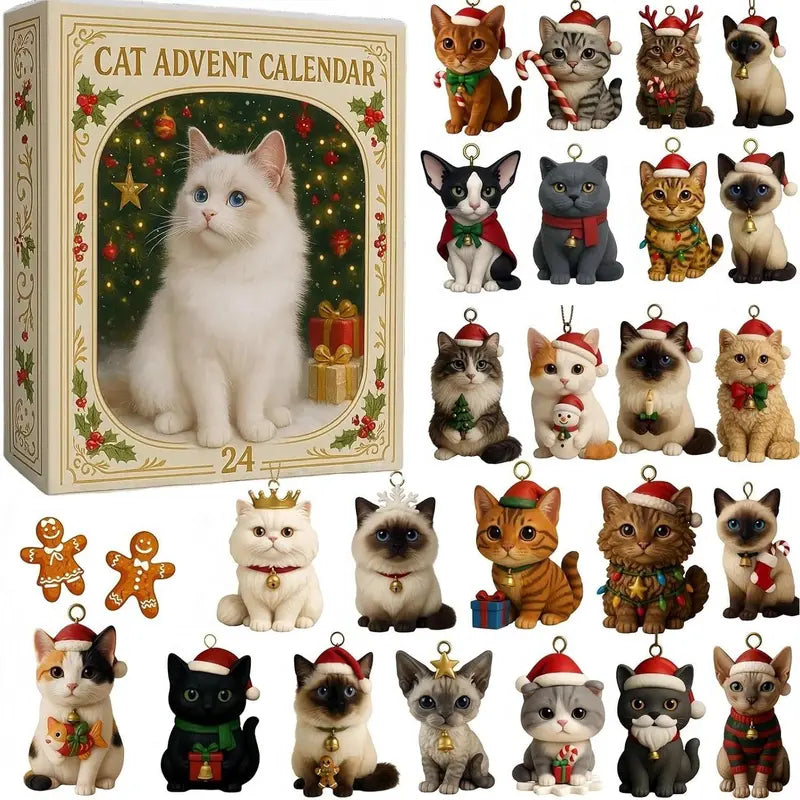 Julekalender med 24 festlige katte